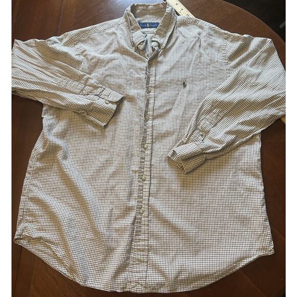 Ralph Lauren Shirt Men's Cream Beige Check Long Sleeve Button Down XL - Picture 2 of 7